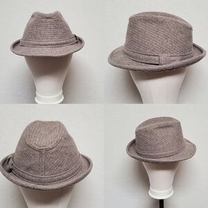 Vintage totes oatmeal ribbed corduroy short brim trilby fedora hat extra large